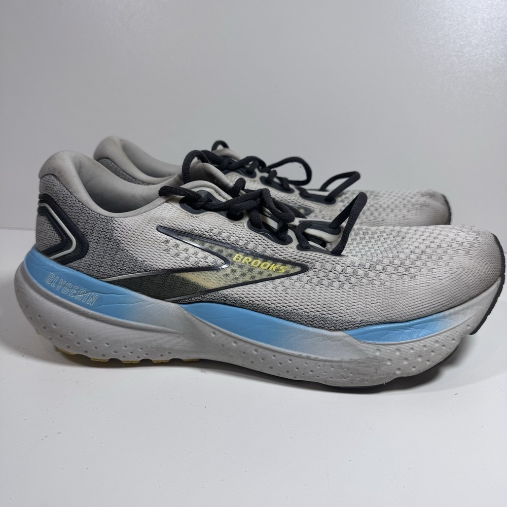 Brooks Glycerin GTS 21 Mens Running Shoes White Grey Blue 1104201D184 11 EU 45